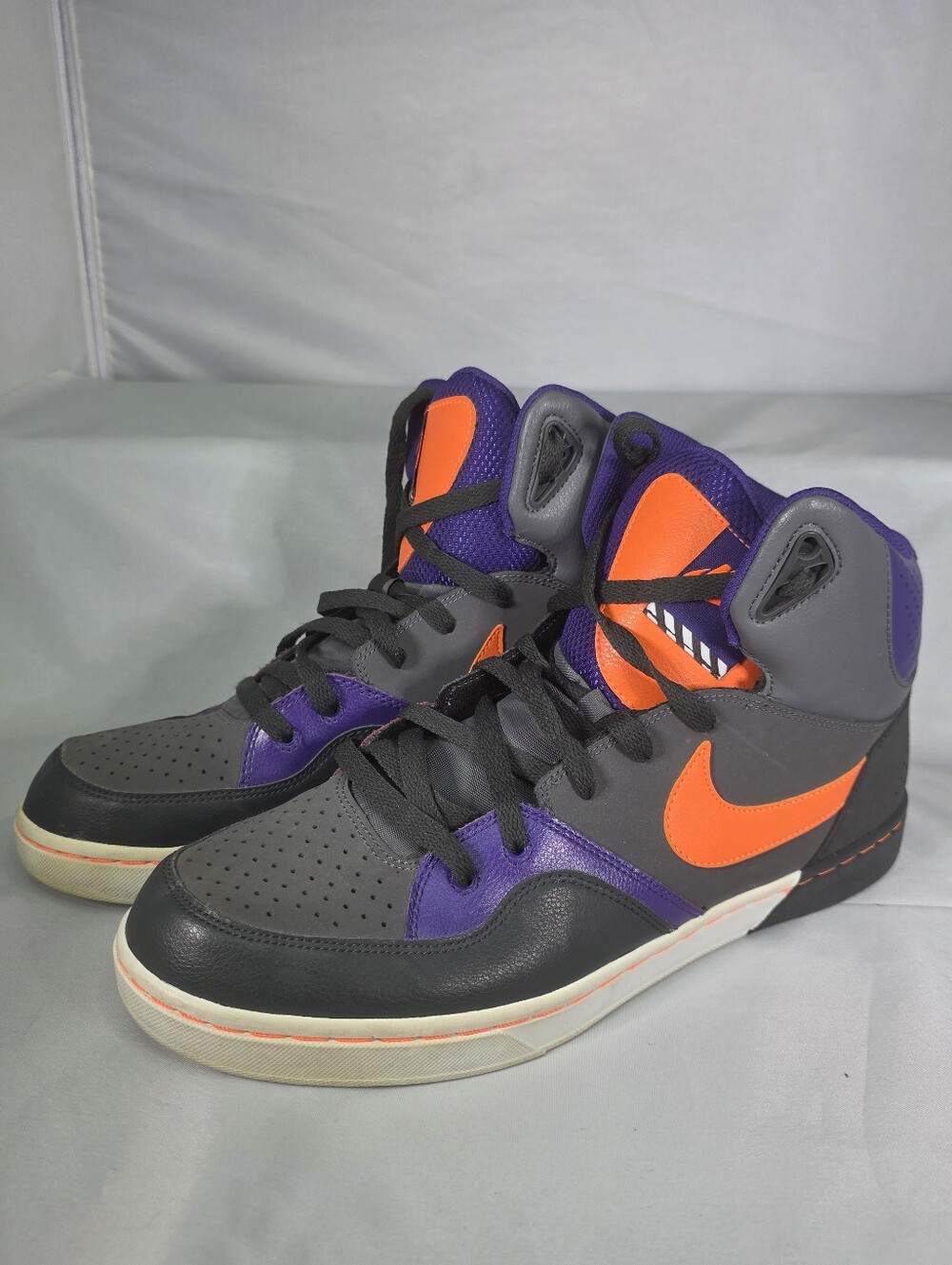 Nike Court Tranxition Mens B-ball Shoes Purple Gray Orange 537328-085 Sz 13